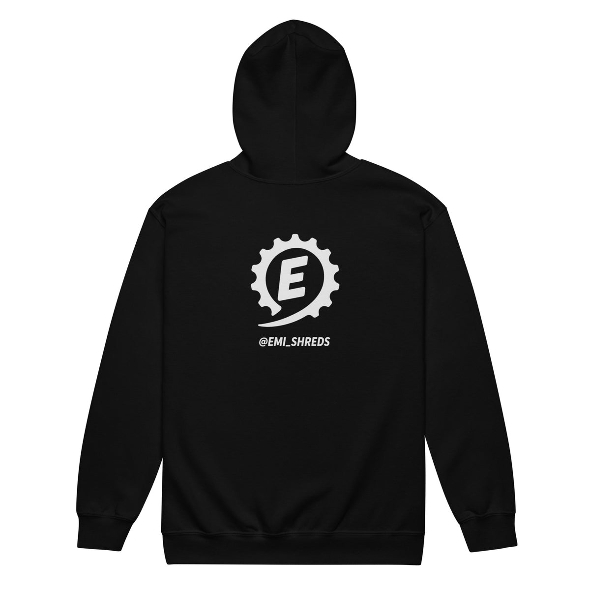 Emi Shreds Zip Hoodie, black, back