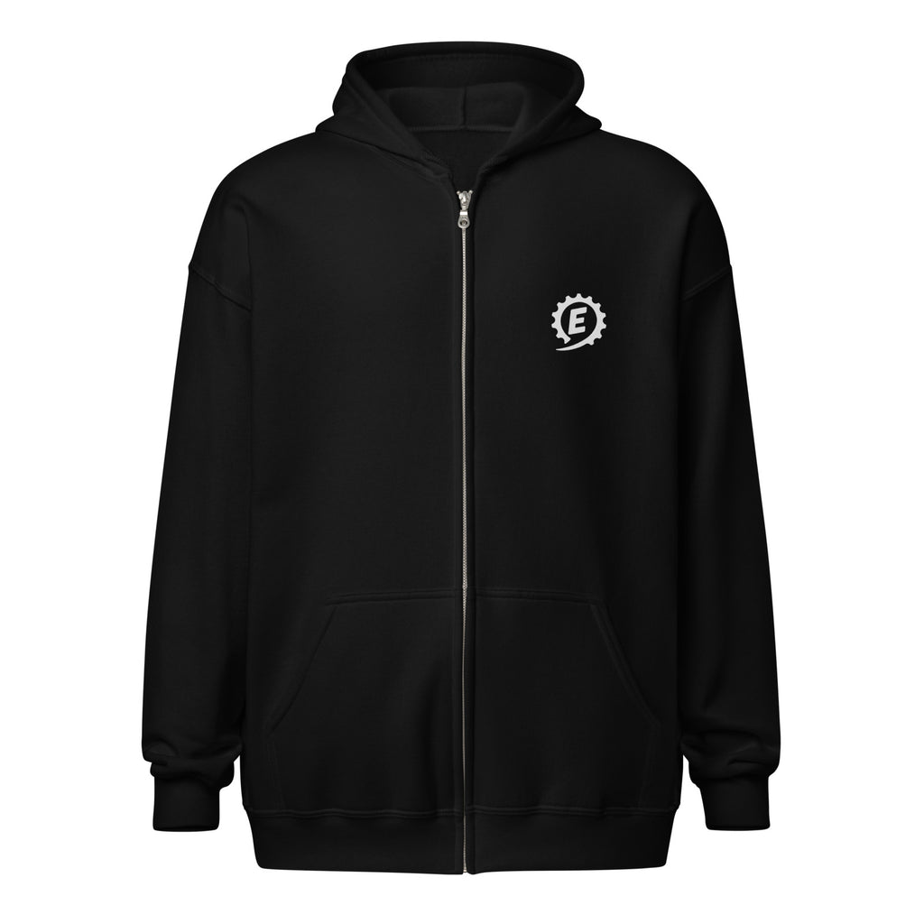 Emi Shreds Zip Hoodie, black, front