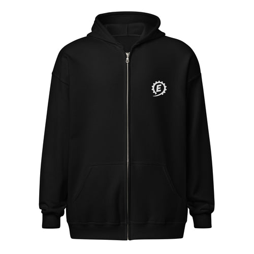 Emi Shreds Zip Hoodie, black, front