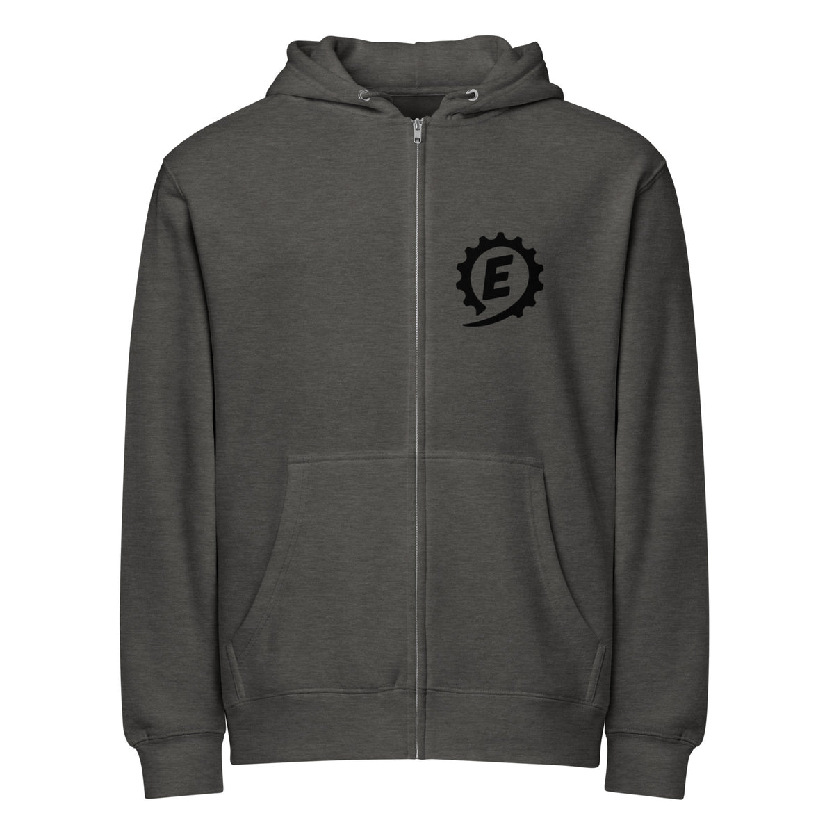 Emi Shreds Zip Hoodie, charcoal heather, front