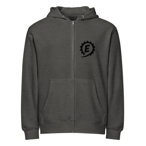 Emi Shreds Zip Hoodie, charcoal heather, front