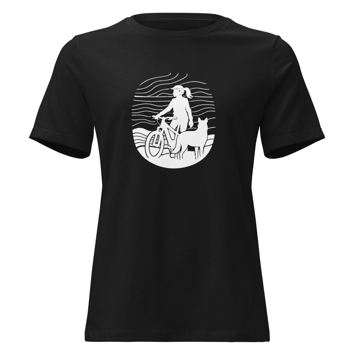 Chill Ride Women's Tee, black, front