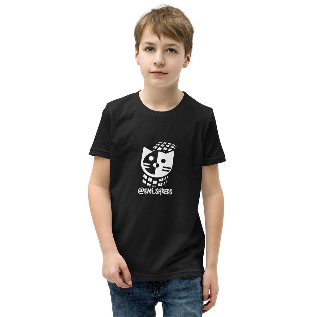 Trail Cat Youth Tee, black, front