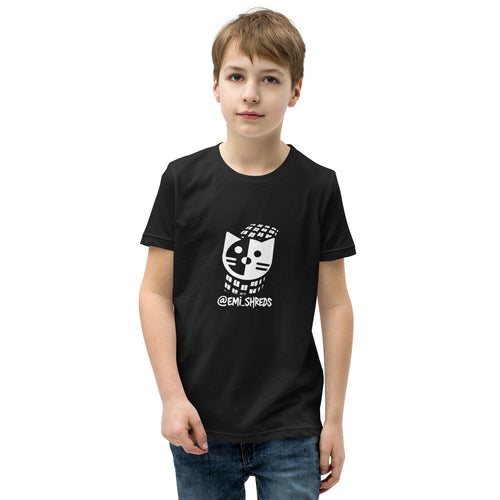 Trail Cat Youth Tee, black, front